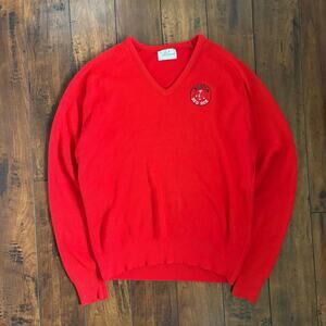 Vintage Pinnacle Boston Red Sox Sweatshirt Mens XL Red 80s V-Neck Baseball